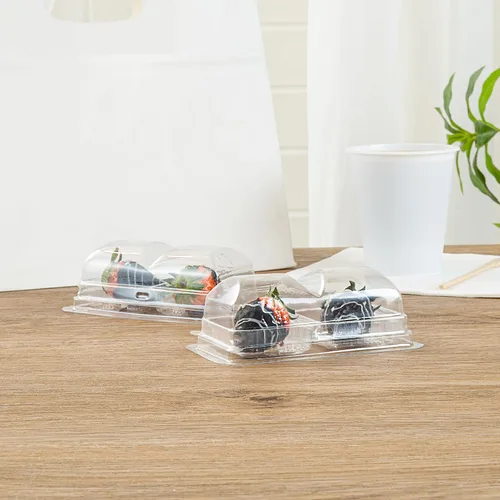 Miniatura 9 de Restaurantware Thermo Tek - Contenedores de postre de 5.3 x 2.6 x 1.8 pulgadas, 100 compartimentos duales transparentes para llevar, con tapa