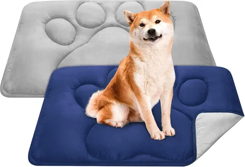 Miniatura 16 de Coldwind Almohadilla para jaula de perro (18 x 24 pulgadas), alfombrillas para dormir, transpirable, color oscuro para ocultar manchas, gris