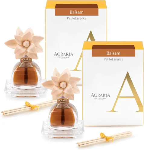 Agraria Juego de difusor de varillas de bálsamo, Air Essence y Petite Essence Luxury Fragrance Duo con aceites esenciales naturales, flores de sol y