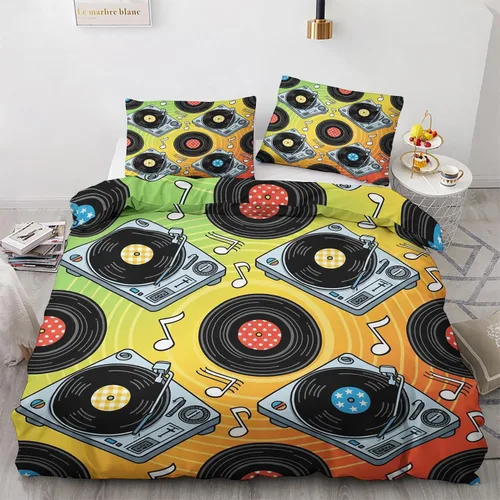Miniatura 14 de Retro Disco Ball Duvet Cover Twin Size - Synthwave Neon Grid Bedding Set & Bedroom Decor, 2 Piece, Soft Microfiber Reversible Comforter Cover & 1