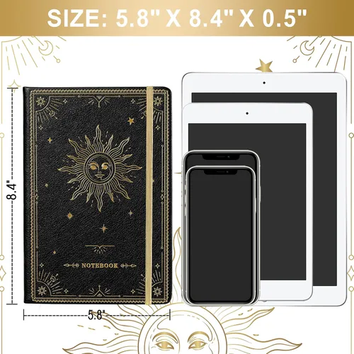 Miniatura 7 de Artfan Cuaderno/diario rayado – Cuaderno clásico de escritura de piel sintética con papel grueso de alta calidad con bolsillo + separadores