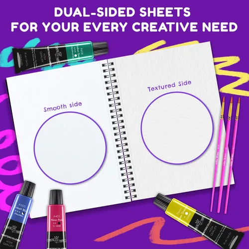 Miniatura 4 de Papel de acuarela de color blanco, paquete de 2 (64 hojas), cuaderno de bocetos de papel de color de agua, bloc de papel de acuarela, cuaderno