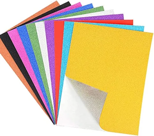 Miniatura 8 de 20 hojas de papel de cartulina con purpurina brillante y autoadhesivas, tamaño A4, para proyectos de manualidades, fabricación de tarjetas