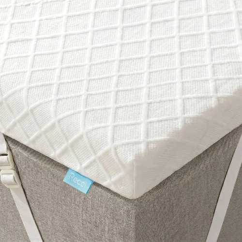 RECCI - Colchón de espuma viscoelástica 100% pura de 2.0 in, Memory Foam, Blanco