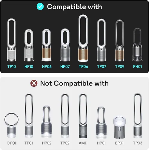 Miniatura 2 de Leemone Filtro de carbono HEPA 2 en 1 para Dyson PH01 HP06 TP06 HP07 TP07 HP09 TP09 TP10 HP10 Puri-fier de aire de vidrio combinado de 360°, 1