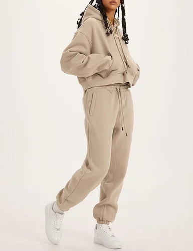 Miniatura 83 de Kissonic Conjunto deportivo de forro polar para mujer, 2 piezas, sudadera con capucha y pantalones deportivos