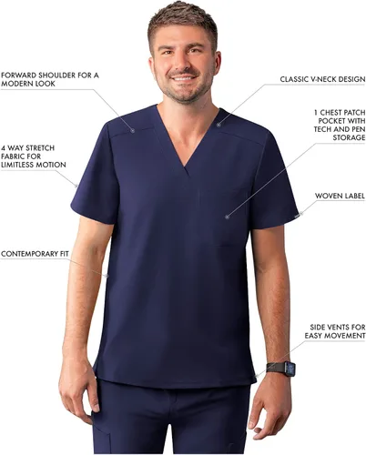 Miniatura 3 de Adar Addition Scrubs - Camiseta médica clásica con cuello en V