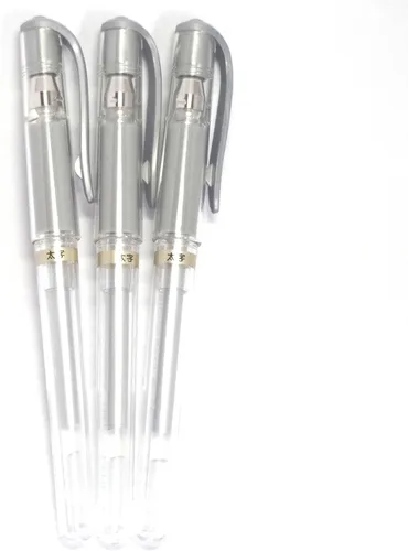 Uni-Ball Signo Broad Point Gel Impact Pen Tinta Plateada, 0.039 in, 3 bolígrafos por paquete (importación de Japón) [Paquete original Komainu-Dou]