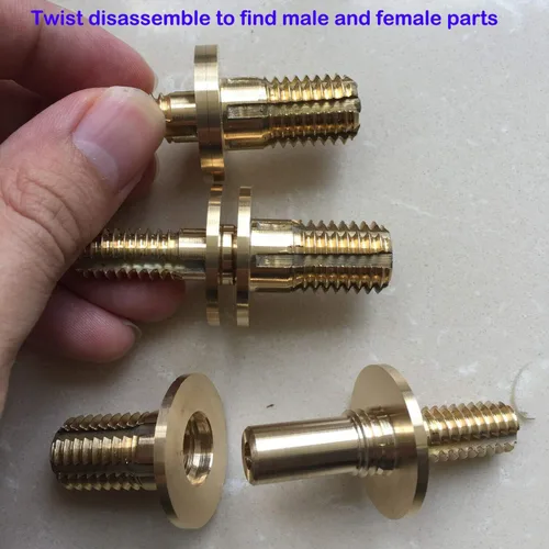 Miniatura 4 de Male-Lock Pool Snooker Cue Walking Cane Wood Stick Vacuum Quick Release Brass Joint Pin Connector