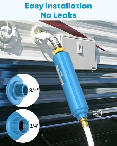 Miniatura 7 de Kohree Filtro de agua para autocaravana, certificado NSF, filtro de agua en línea que reduce el cloro, el mal sabor, el olor, accesorios de RV