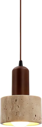 Wabi-Sabi - Lámpara colgante de hormigón moderna de madera, lámpara Hanig pequeña, ajustable, color gris, lámpara de techo con pantalla de hormigón