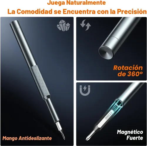 Miniatura 5 de NSZETZ Juego de destornilladores de precisión 27 en 1, kit profesional mini de herramientas de reparación con destornilladores magnéticos