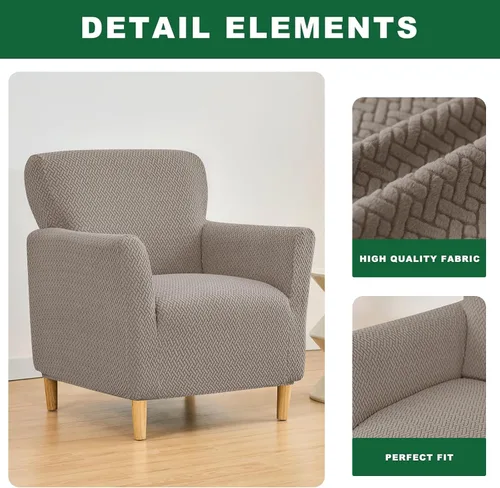 Miniatura 3 de Fundas de jacquard para sillón de banquete, fundas suaves para sillón, fundas elásticas de 1 pieza para sala de estar, funda antideslizante
