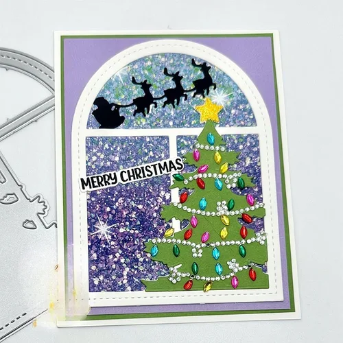 Miniatura 3 de Troqueles de metal para árbol de Navidad y puertas para hacer tarjetas, plantillas de corte para álbumes de recortes, álbum de fotos, papel