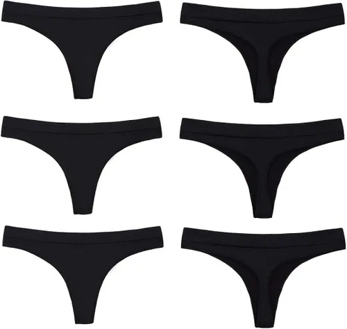 Miniatura 3 de Nowketon - Tanga para mujer sin costuras no se transparenta ropa interior de nailon elástico y elastano