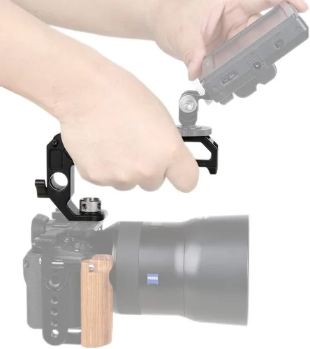 Miniatura 5 de NICEYRIG Mango superior para rosca ARRI 3/8 '' con abrazadera de varilla de 0.591 in, agarre de madera para cámara DSLR para jaula Rig - 348