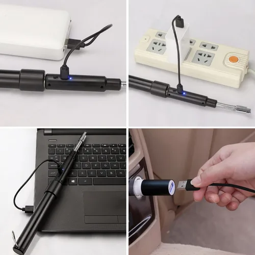 Miniatura 5 de Encendedor de arco eléctrico – Encendedor de plasma recargable con cuello ajustable de 11.4 a 27.55 pulgadas, resistente al viento y sin llama