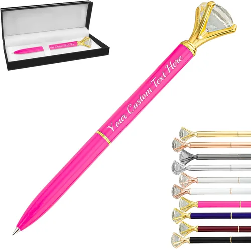 Miniatura 33 de 1 bolígrafo de diamante con cristal, bolígrafos personalizados a granel con grabado sin nombre, bolígrafos de diamante personalizados, lápiz óptico