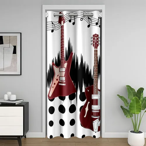 Miniatura 19 de Castle Fairy Cowboy Boots Door Curtain for Doorways Privacy Bohemia Musical Guitar Doorway Curtain Western Rustic Cowgirl All Season Blackout