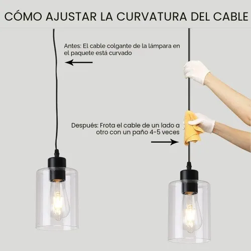 Miniatura 7 de Moderna lámpara colgante cilíndrica de cristal transparente de granja, luces de isla para cocina, mini iluminación colgante para decoración de isla
