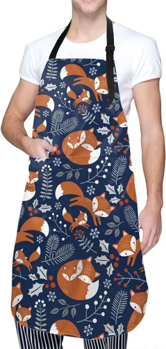 Miniatura 10 de Delantal ajustable con babero para hombres y mujeres, chef, cocina, barbacoa, parrilla