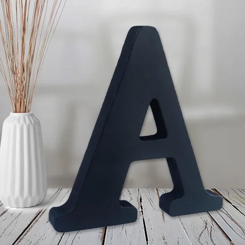 Miniatura 7 de AOCEAN Letras de madera de 6 pulgadas en negro, letra de madera sin terminar para letras decorativas de pared, letras en relieve, letrero de corte B