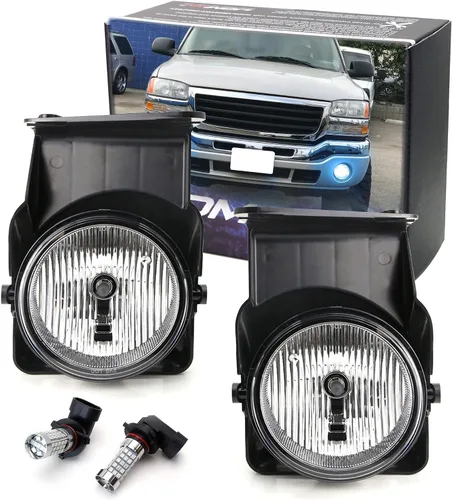 iJDMTOY Kit de luces antiniebla OEM-Spec con lentes transparentes y 69-SMD de luz LED azul hielo súper brillante como reemplazo Compatible con GMC