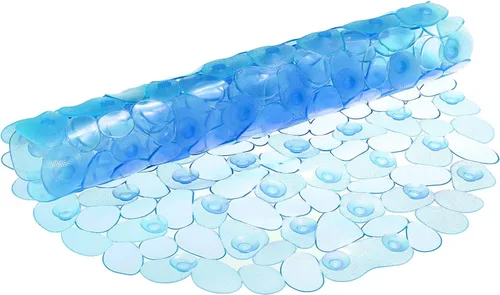 Miniatura 9 de uxcell Tapete de ducha para bañera, 26 x 14.2 pulgadas, tapete ovalado de PVC antideslizante con agujeros de drenaje, ventosas para bañera