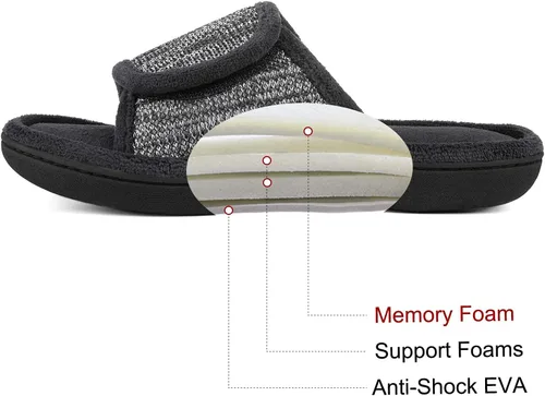 Miniatura 4 de RockDove - Pantuflas de espuma viscoelástica ajustables para hombre