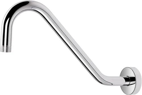 NearMoon Brazo de extensión de ducha en forma de J, extensor de altura de cabezal de ducha de acero inoxidable con brida, diseño de tubo elevador