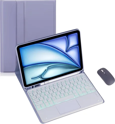 Miniatura 41 de Funda de teclado para tableta Samsung Galaxy Tab A8 X200/X205 de 10.5 pulgadas, cubierta protectora de teclado con soporte multiángulo, borde de Azul