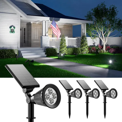 Miniatura 11 de FALOVE Focos Solares para Exteriores Impermeables para Bandera, Palmera, Poste, Letrero, Estatua, Buzón, Reflectores LED Brillantes para Exteriores