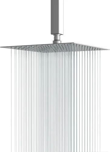 Miniatura 13 de Lordear - Alcachofa de ducha de lluvia de 12 pulgadas, sólida, ultrafina, de acero inoxidable 304, ajustable, cuadrada, de lluvia, cobertura