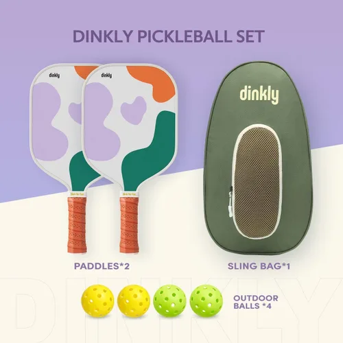 Miniatura 8 de Juego de 2/4 palas de pickleball - Raqueta de pickleball de grafito/fibra de vidrio aprobada por USAPA, 2 raquetas de pickleball, 4 pelotas y 1 2