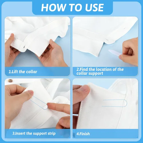Miniatura 4 de Styquenzer 30 piezas de estancias para cuello para camisas de vestir para hombre, inserciones de collares de plástico de 2.2 pulgadas, cuellos