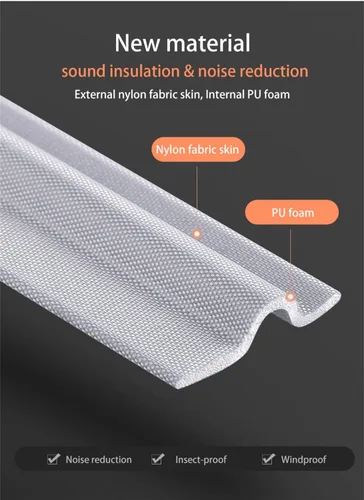 Miniatura 2 de Tira de sellado autoadhesiva para huecos de ventanas de 80 pulgadas, tira de sellado de puertas resistente al viento e insonorizada, cinta de Blanco
