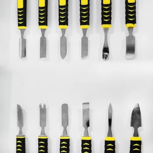 Miniatura 3 de Juego de 6 barras de palanca de metal, herramientas Spudger de 6 pulgadas con asas antideslizantes para reparación electrónica, teléfono