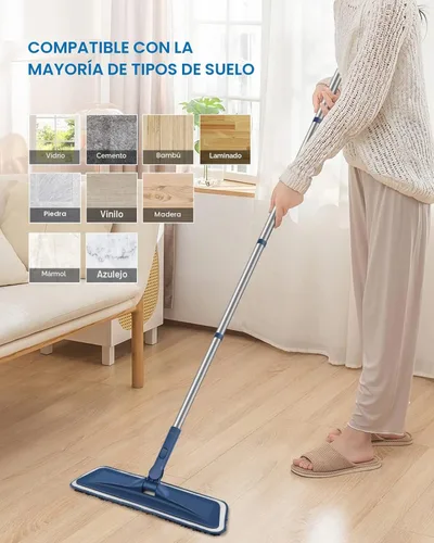 Miniatura 7 de Trapeadores de Microfibra para Limpieza de Pisos - BPAWA Trapeador Plano para Piso Uso Húmedo y Seco para Pisos de Madera Dura Laminado Madera