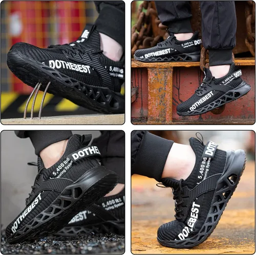 Miniatura 6 de Furuian - Tenis con punta de acero para hombres y mujeres, zapatos de seguridad ligeros, cómodos, a prueba de pinchazos, zapatos de trabajo
