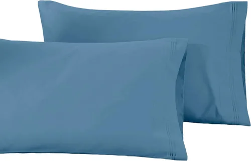 Miniatura 15 de Juego de fundas de almohada tamaño grande de algodón egipcio, de 1500 hilos, de color liso., Negro, Estándar
