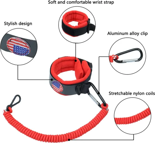 Miniatura 3 de Boat Kill Switch Lanyards Wrist Strap, Jet Ski Key Lanyard Fit for Mercruiser Marine Outboard Rojo