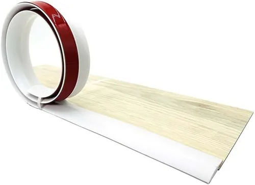 Miniatura 13 de KADEUX Tira de PVC para alfombras y bordes de piso, tira autoadhesiva de transición de umbral de tira divisora de piso, altura < 0.197 in