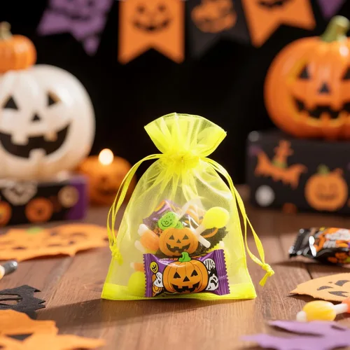 Miniatura 6 de joycraft 50 bolsas de organza amarillo limón – 2.7 x 3.5 pulgadas, bolsa de malla transparente para joyas, pequeña bolsa de favor de fiesta