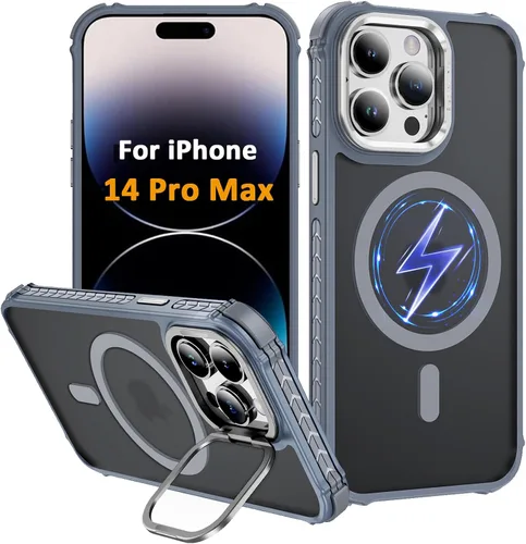 Miniatura 50 de i Phone 13 - Funda para iPhone 14, compatible con carga inalámbrica MagSafe, resistente, a prueba de golpes, soporte ajustable, color rojo mate
