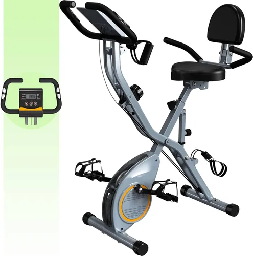 Miniatura 9 de Bicicleta estática de interior para el hogar con resistencia magnética de 16 niveles, bicicleta de ciclismo plegable ligera con 70% premontada