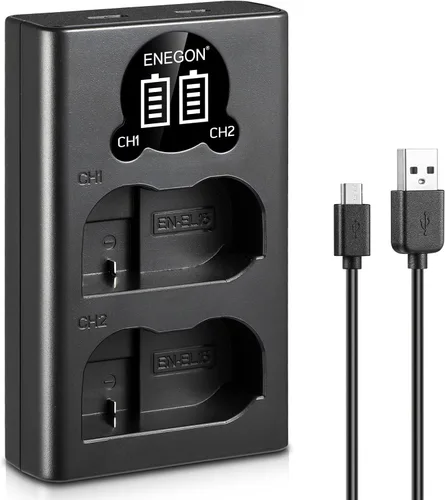 Miniatura 9 de ENEGON Baterías EN-EL15C (paquete de 2) y kit de cargador dual LED inteligente para Nikon ZF Z6, Z7 Z8 D7500 D7000, D7100, D7200 D500, D600, D610