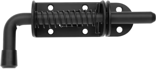 JQK Pasador de pestillo con resorte, perno de barril de acero inoxidable 304 engrosado de 2mm para cerradura de puerta, 12.7 cm negro (1 paquete),