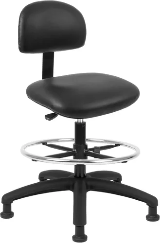 Miniatura 29 de Serie FSS Silla de asiento cuadrado de altura baja (43.2 cm - 55.9 cm) de asiento. Vinilo de tela - para oficina, garaje, escritorio, taller