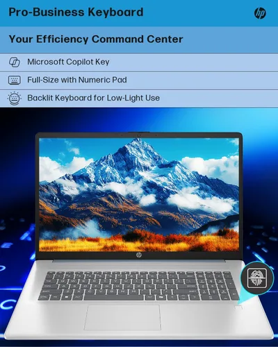 Miniatura 6 de HP Portátil con pantalla táctil 17.3 para empresas, Intel Ultra 7 255U hasta 5.2GHz, 16GB DDR5, 1TB SSD, KB retroiluminado, lector de huellas