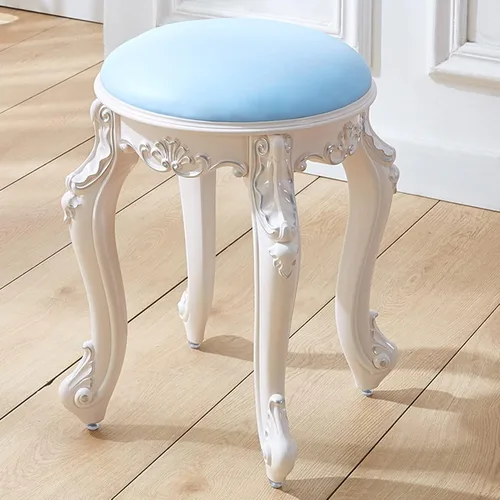 Miniatura 18 de Taburete de tocador, taburete de maquillaje, banco acolchado, asiento de piano en dormitorio, baño, pata de acero de plástico ABS, 16.9 in